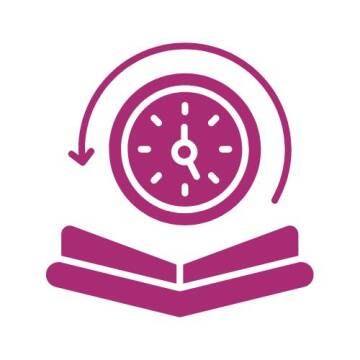 Ikona zegara i otwartej książki